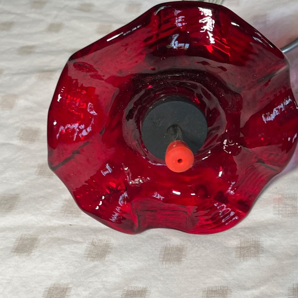 NWT Vintage Hummingbird Flower Feeder Art Glass Mexico - Stopper, hanger, Tags - Picture 7 of 8
